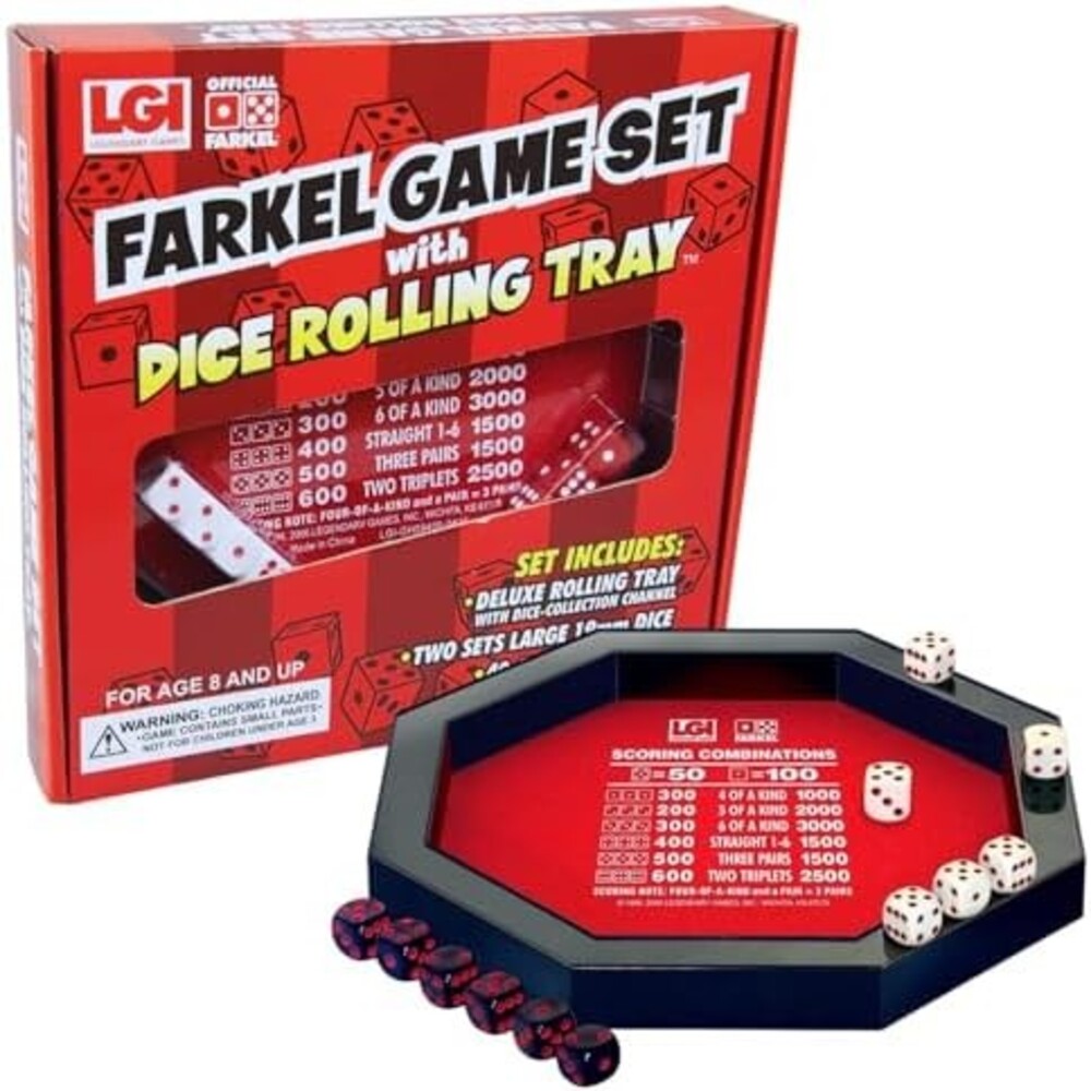 Farkel Rolling Tray Set : Party Game, 2-6 Players, Age 8+